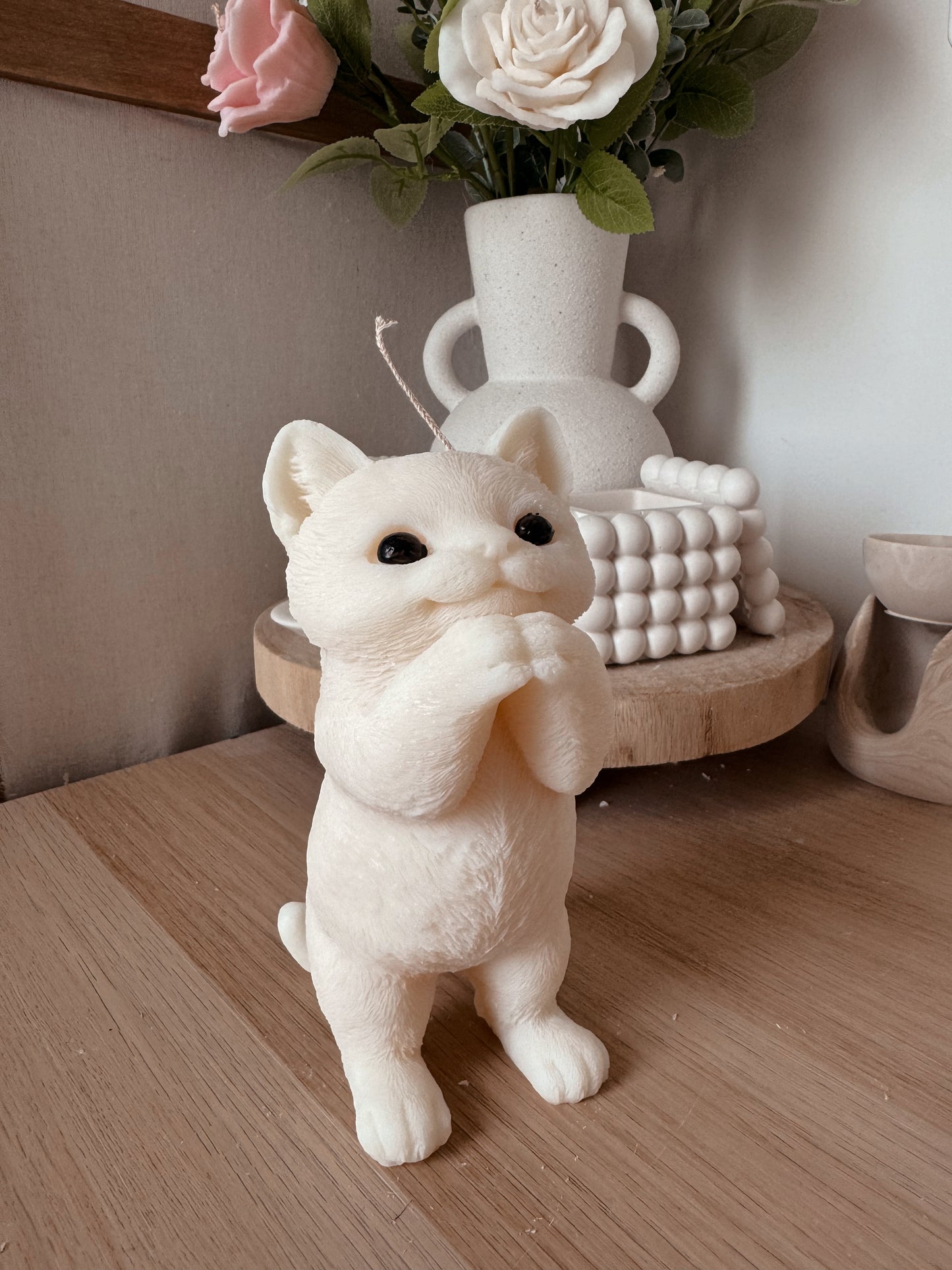 Bougie énorme chaton debout senteur vanille