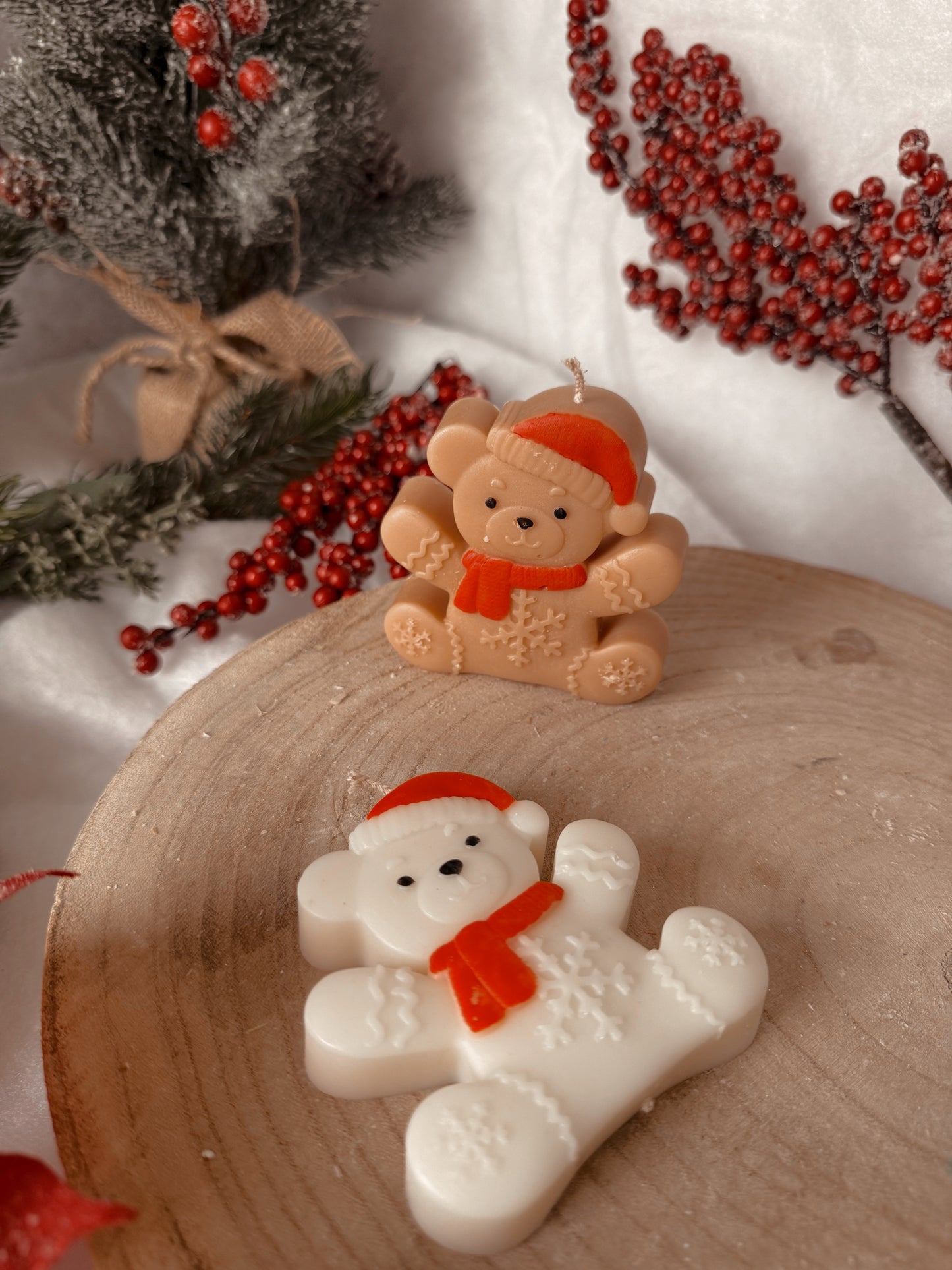 Bougie Monsieur nounours écharpe coloris au choix