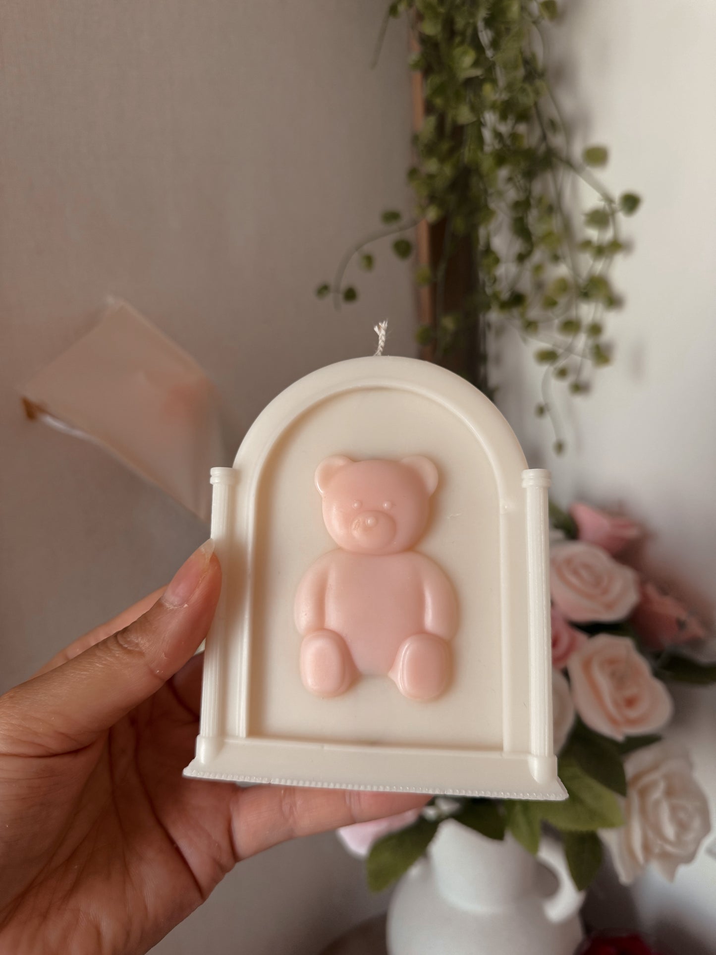 Bougie tableau nounours coloris au choix
