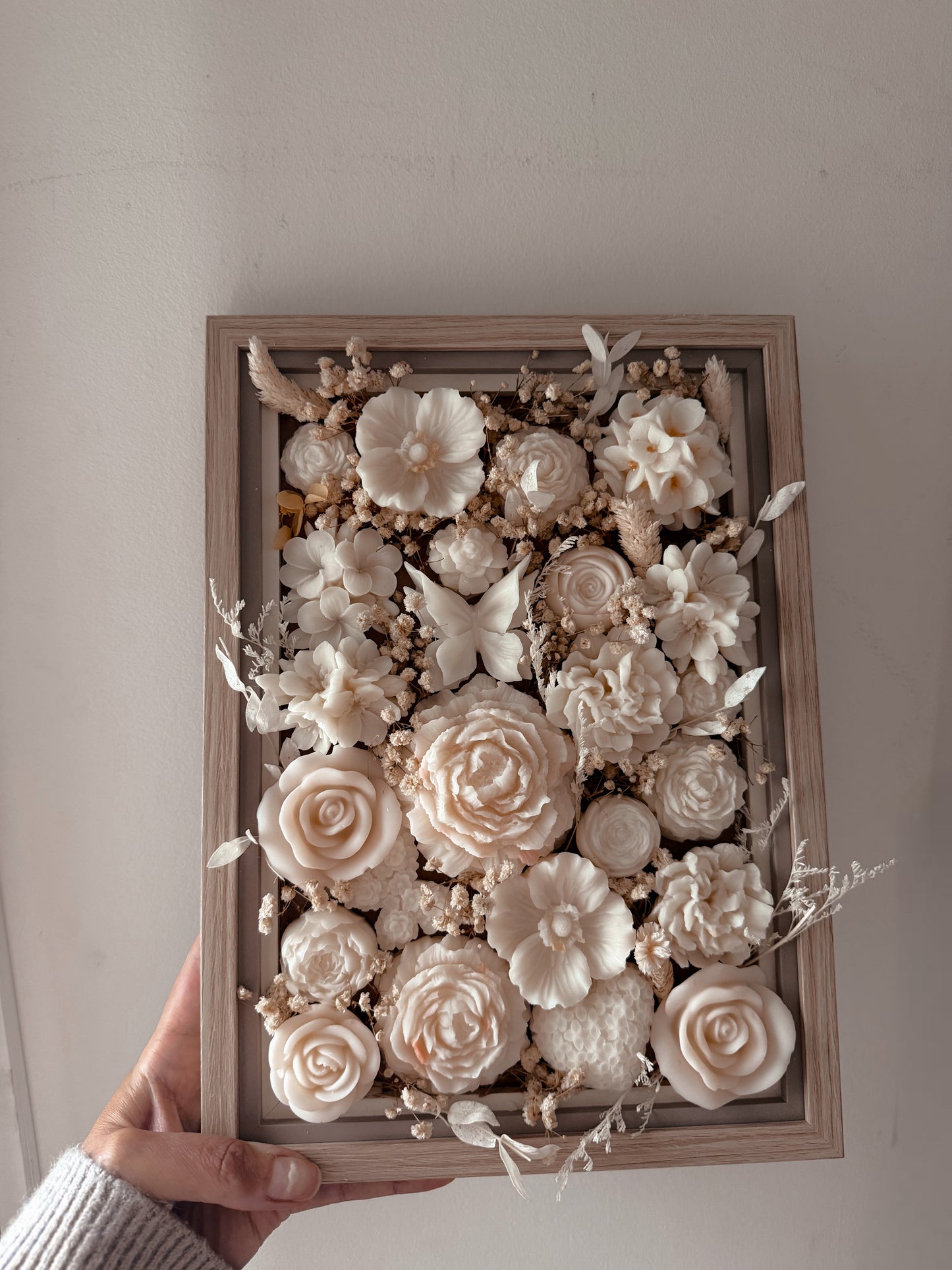 Tableaux de fleurs de cire d'olive Parfumées crème senteur Evasion fruité