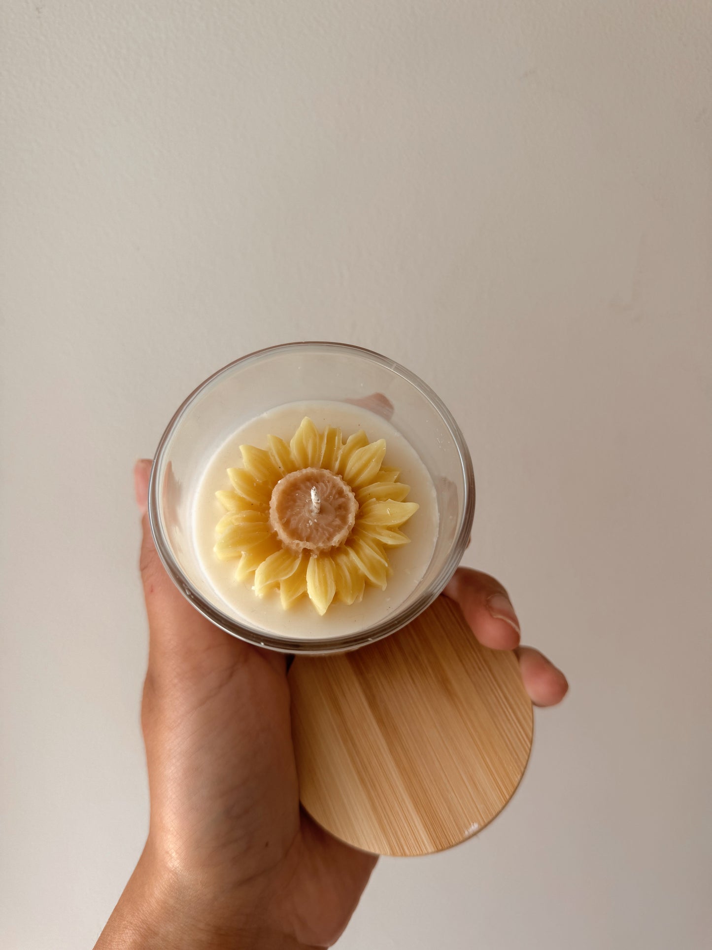 Bougie tournesol en verre