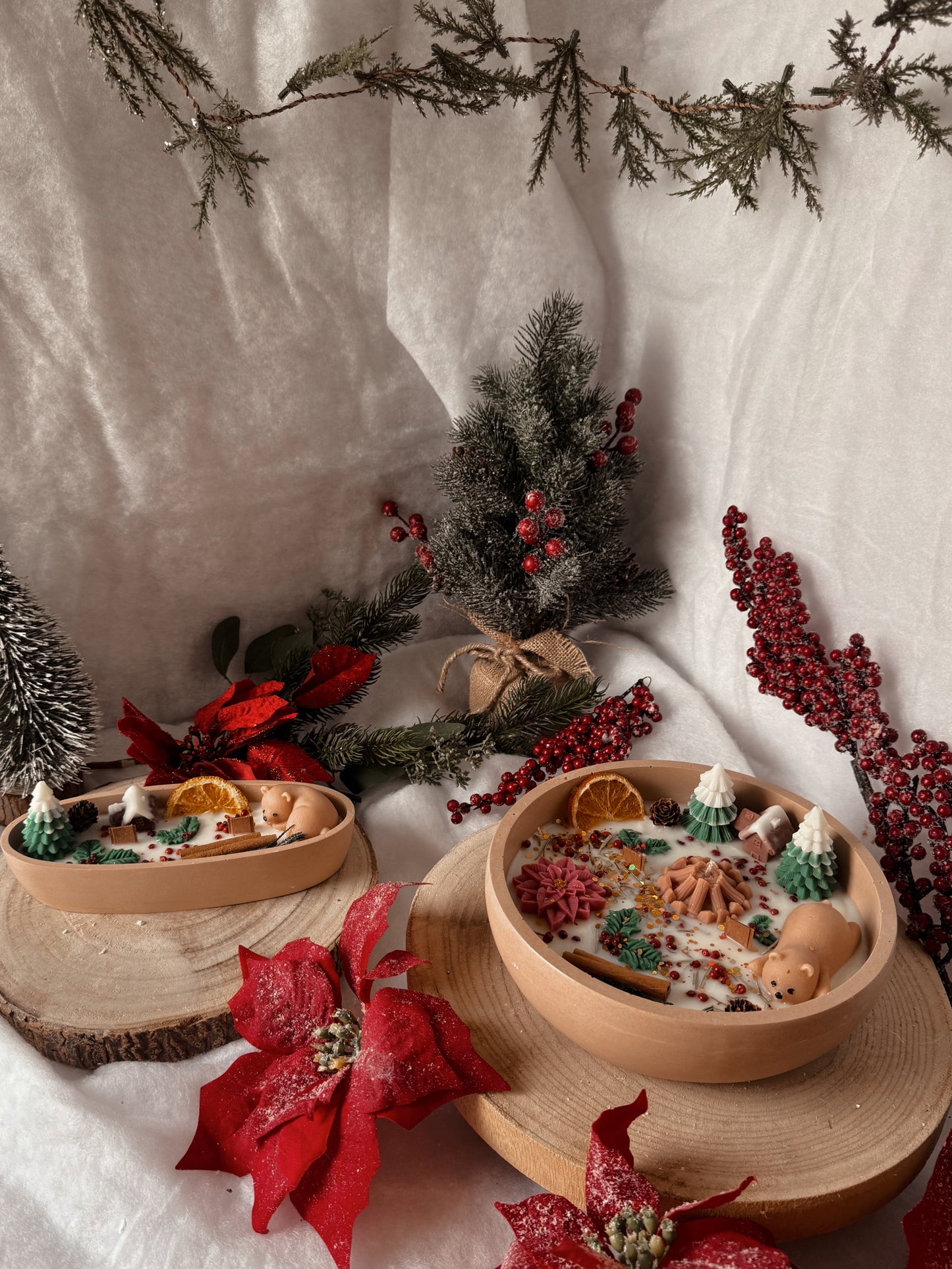 Bougie Centre de table édition limitée Noël Traditionnel senteur pomme cannelle