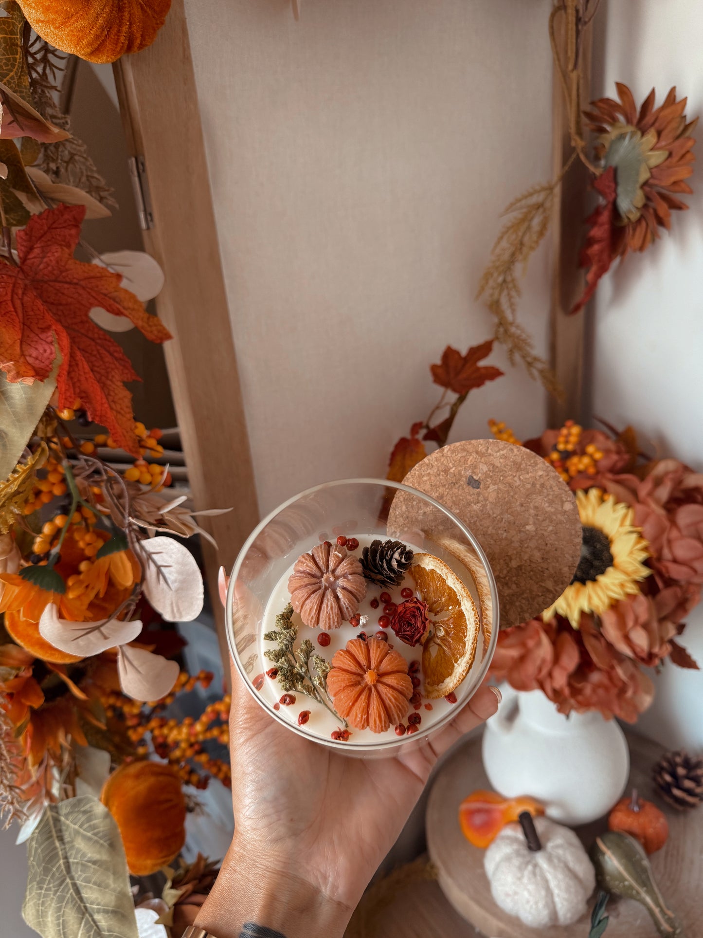 Bougie édition automne en verre senteur automne gourmand