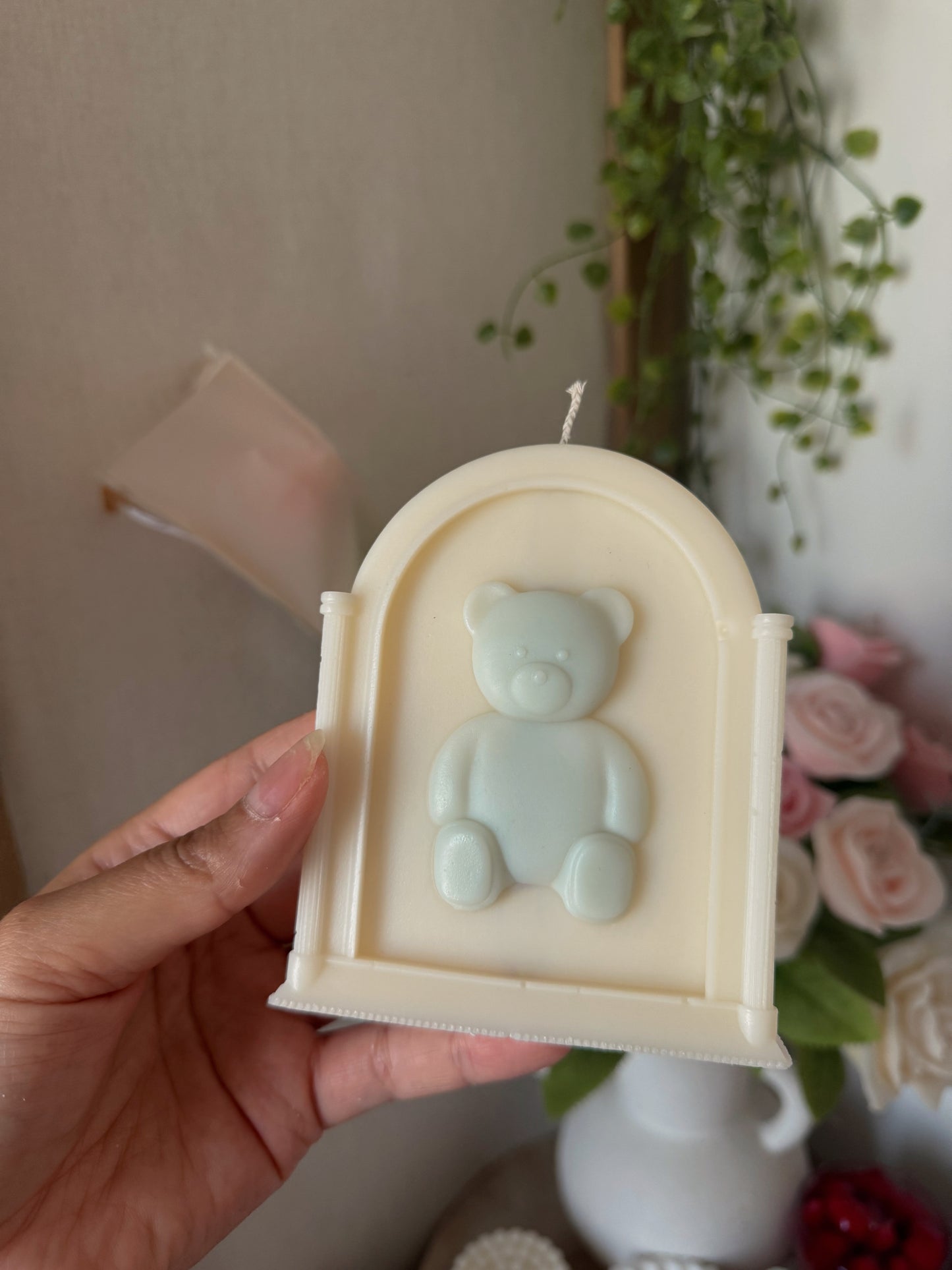 Bougie tableau nounours coloris au choix