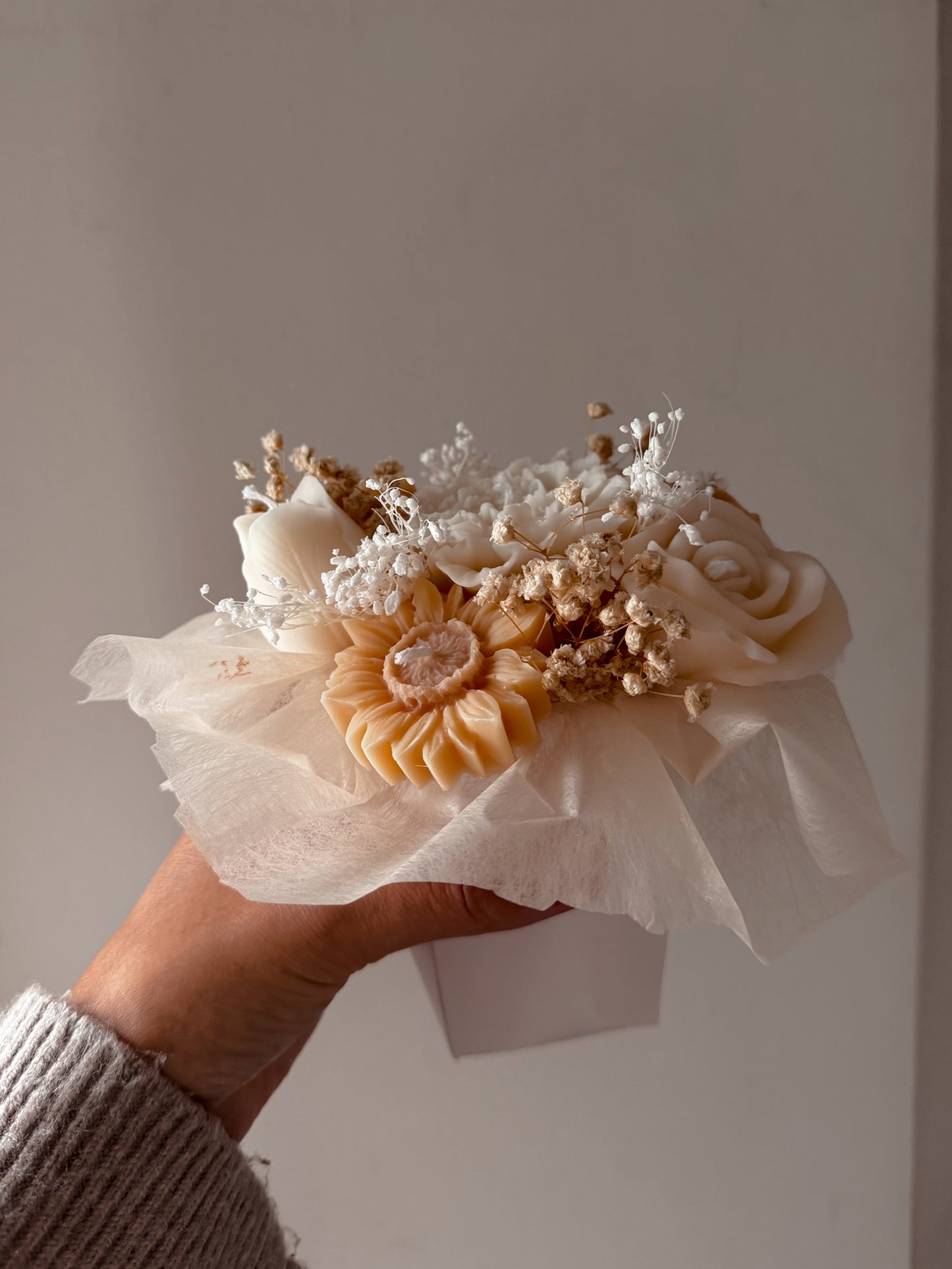 Bouquet modèle moyen jaune et blanc parfum soleil envoûtant