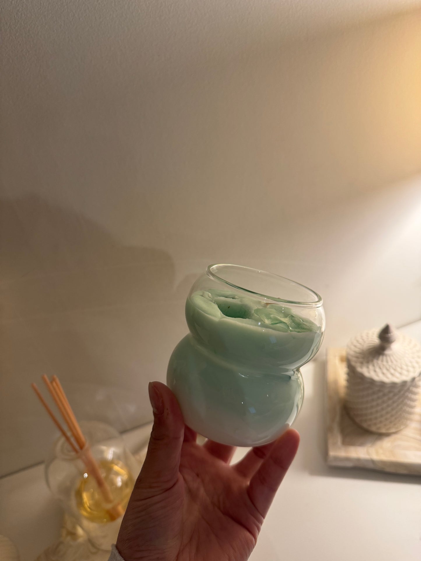 Bougie Iced Latte parfum thé chaï fait main en cire de soja 2 modèles au choix