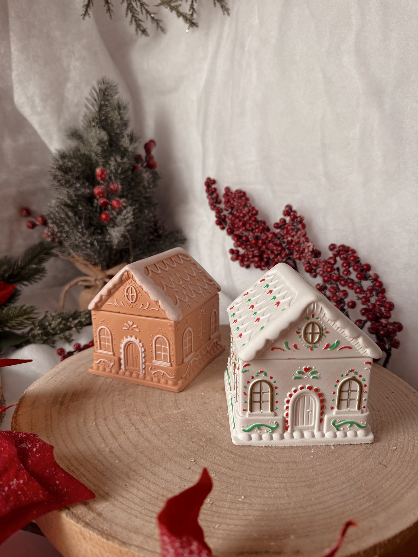 Bougie maison de pain d’épice fait main en jesmonite coloris et senteur au choix