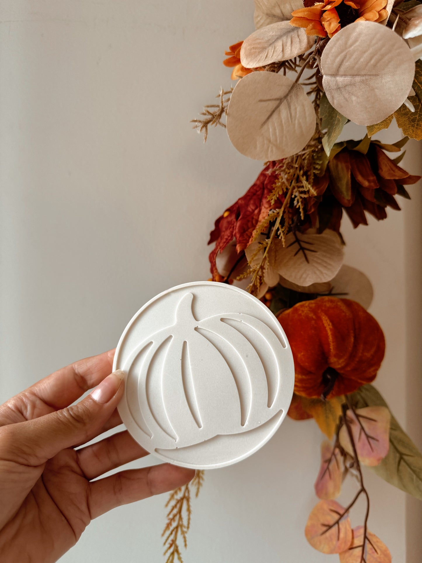 Set de dessous de verre pumpkin faits main en jesmonite