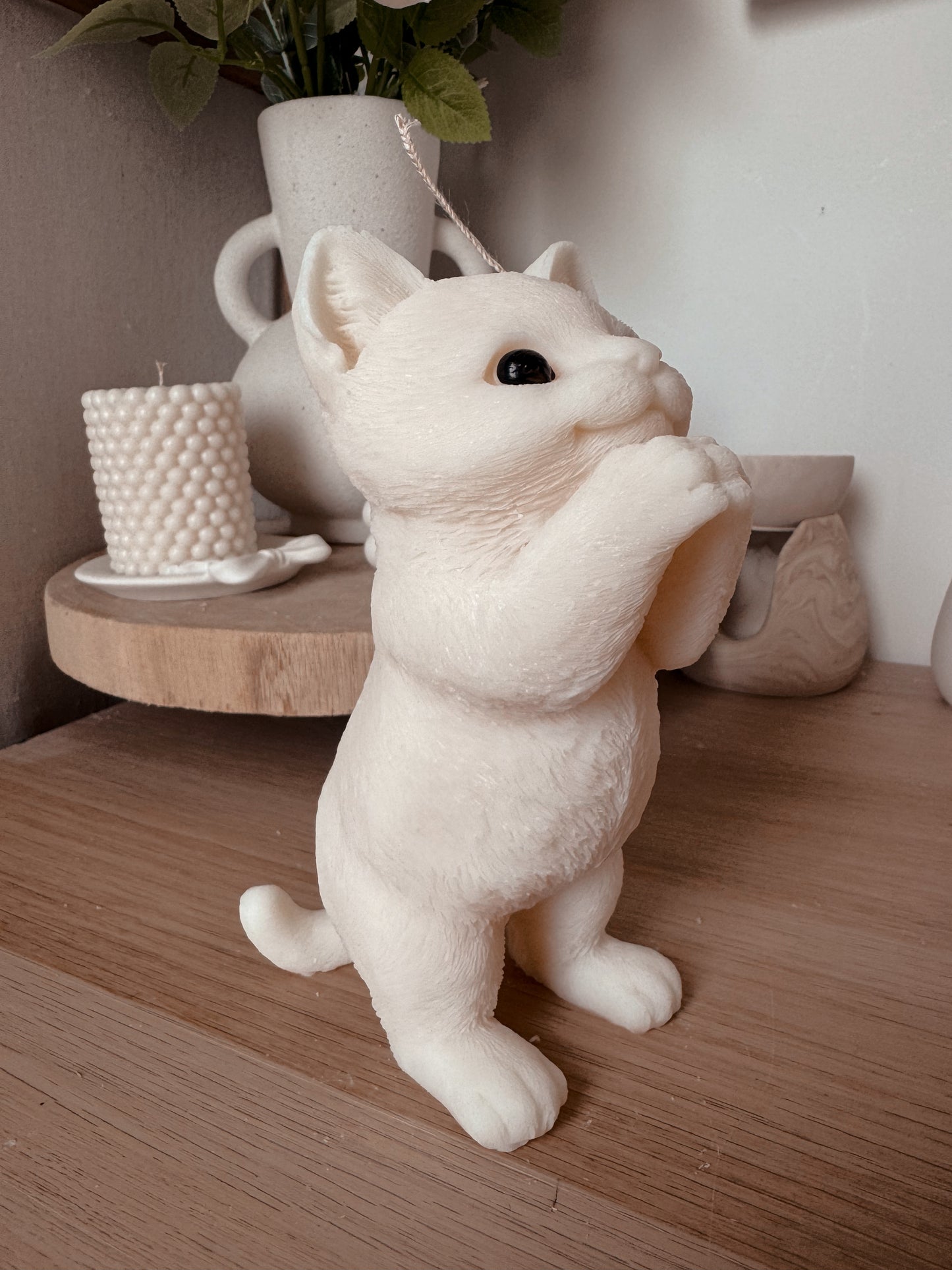 Bougie énorme chaton debout senteur vanille