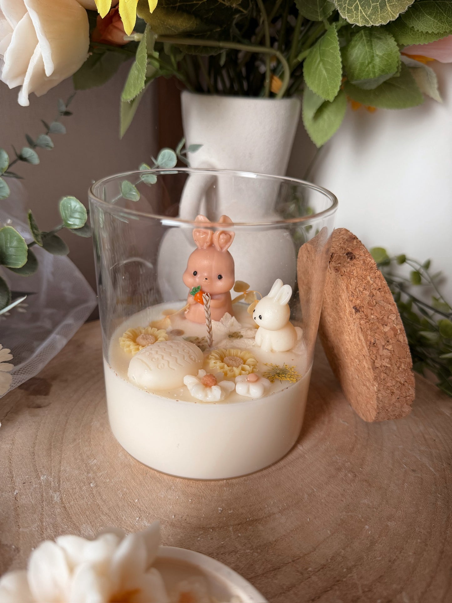 Bougie édition Pâques en verre grand modèle senteur gaufre