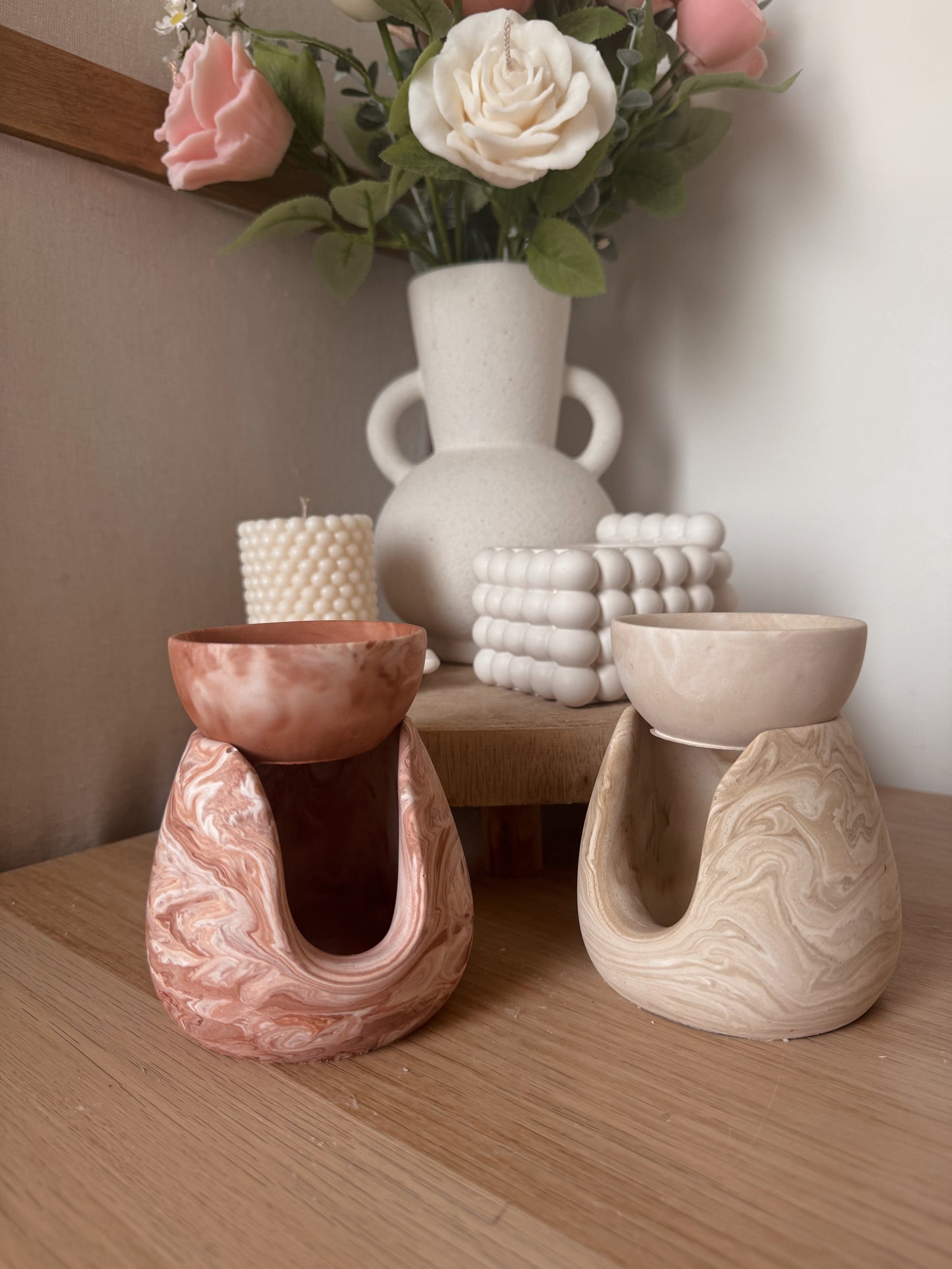 Coffret diffuseur fait main en jesmonite et fondant parfumés