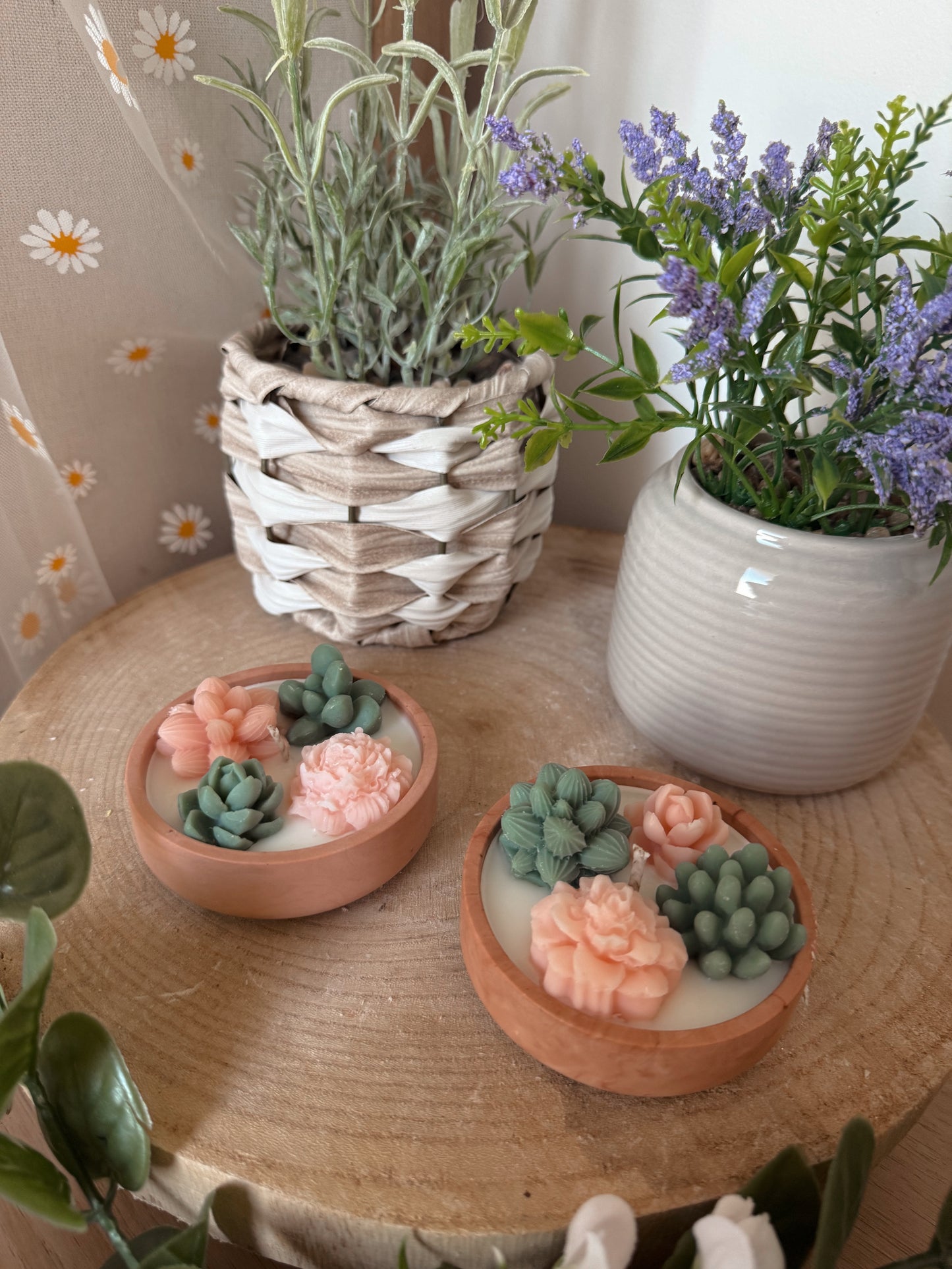 Bougie pot fait main mini terrarium