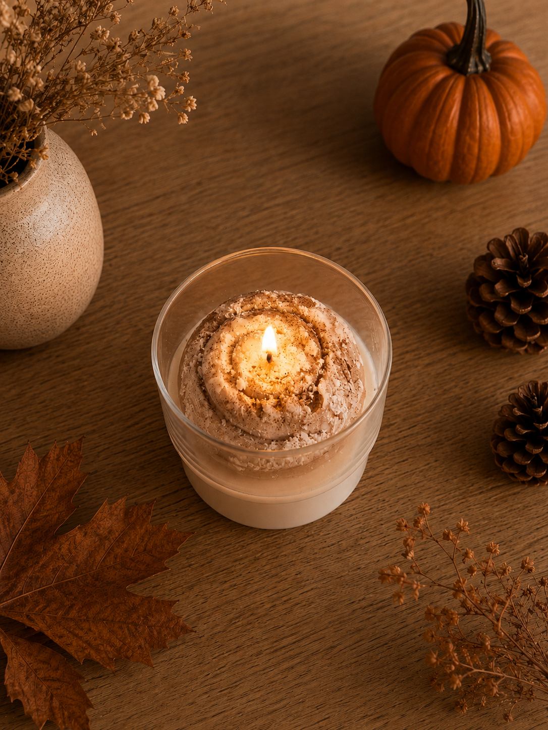Bougie en verre senteur cinnamon roll