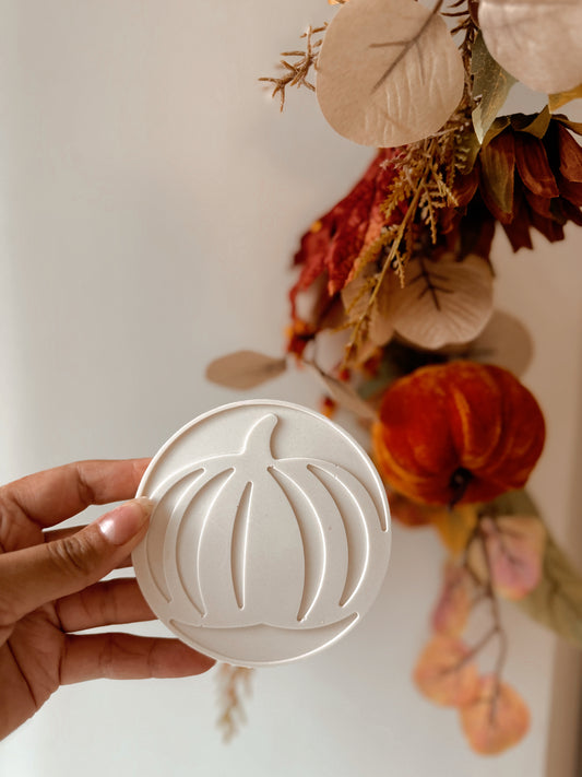 Set de dessous de verre pumpkin faits main en jesmonite