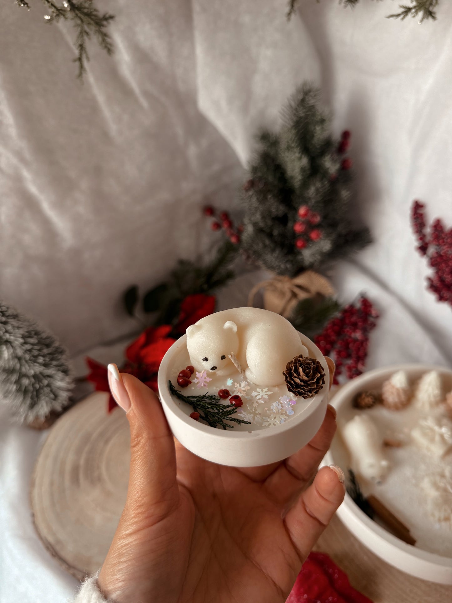 Bougie édition limitée Noël épuré modèle petit parfum nougat crémeux