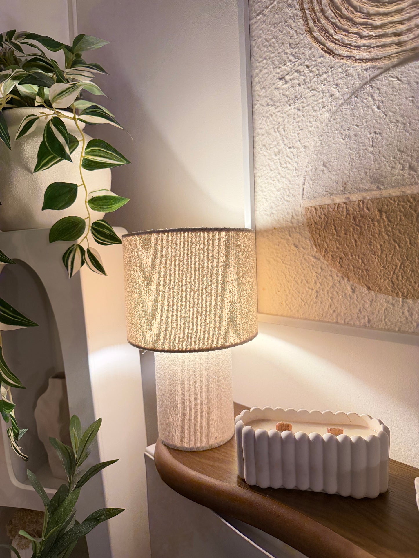 Bougie boudoir fait main en jesmonite coloris et senteur au choix