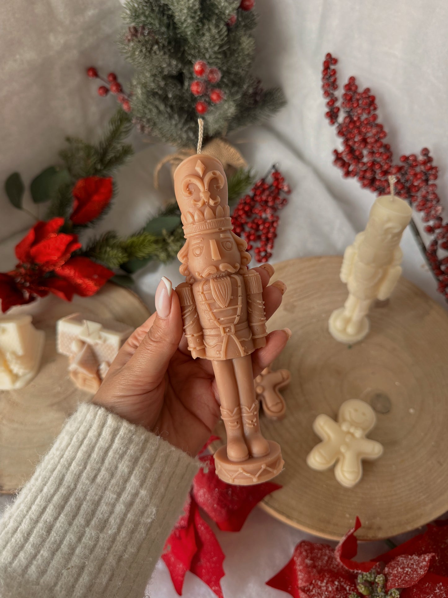 Bougie casse noisette fait main en cire d’olive coloris et senteur au choix