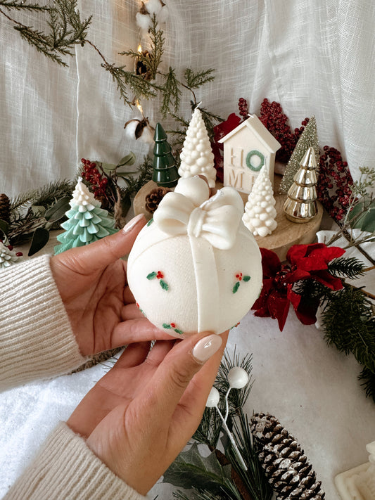 Bougie Boule de Noël traditionnelle coloris au choix