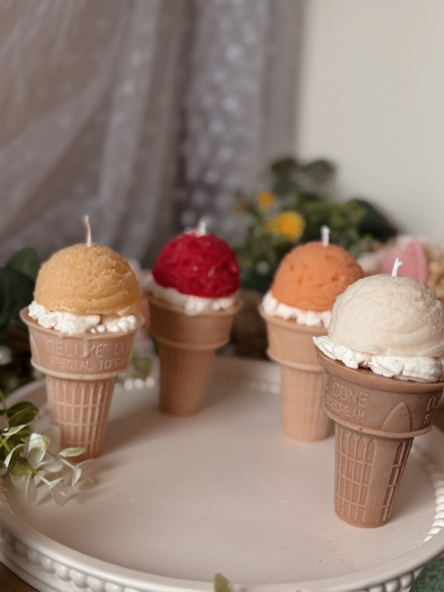 Bougie Glace gourmande coloris et senteur au choix