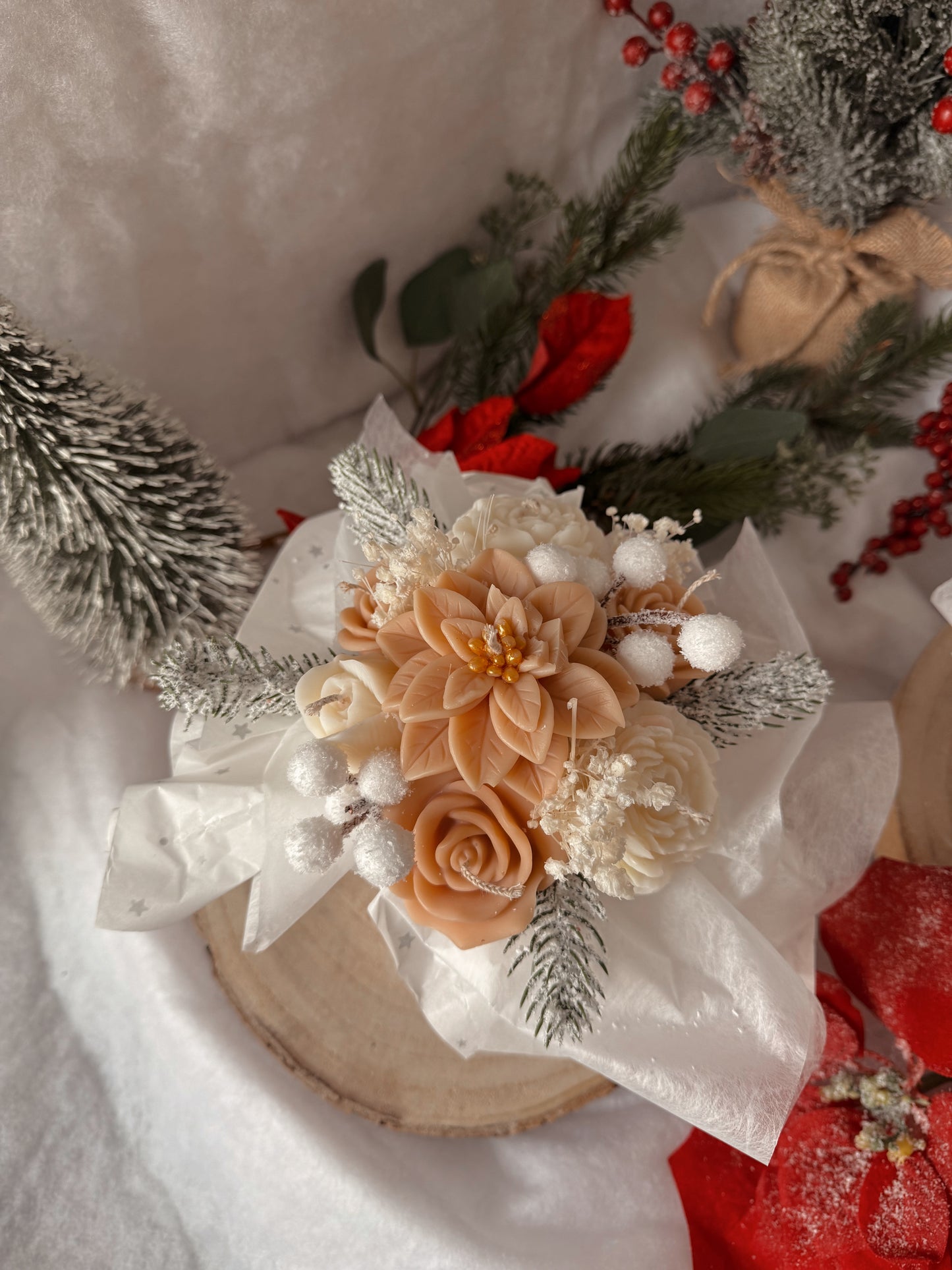 Bouquet de Noël édition limité modèle moyen crème senteur nougat crémeux