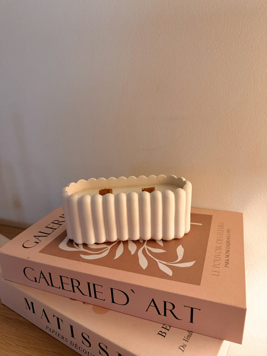 Bougie boudoir fait main en jesmonite coloris et senteur au choix