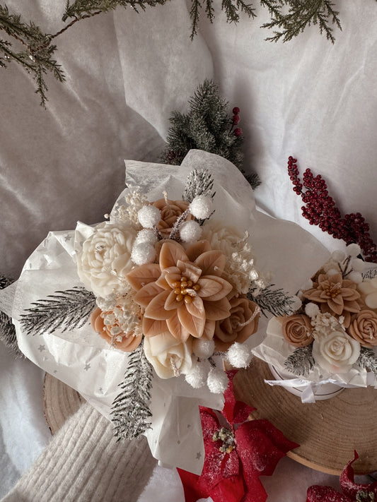 Bouquet de Noël édition limité modèle moyen crème senteur nougat crémeux