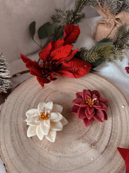 Bougie fleur de Poinsettia coloris aux choix
