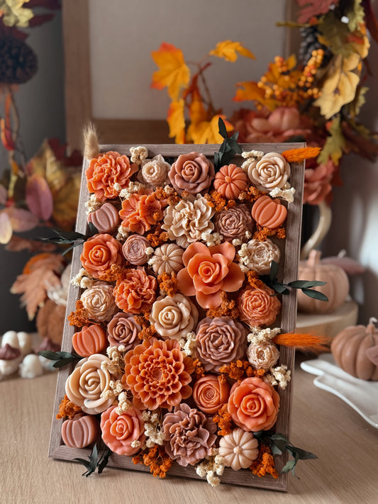 Tableaux grand modèle de fleurs de cire d'olive Parfumées édition limitée d'automne senteur Automne gourmand