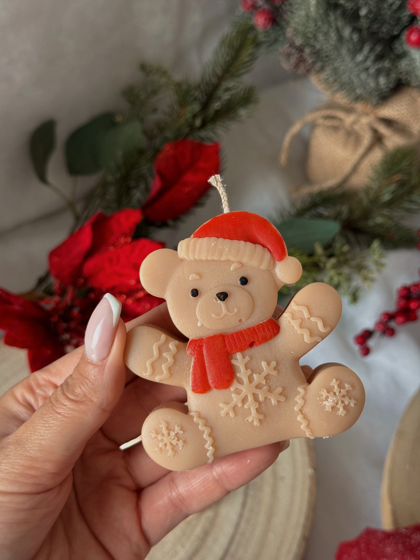 Bougie Monsieur nounours écharpe coloris au choix