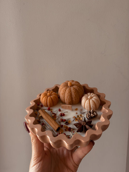 Bougie édition limitée automne grand modèle pot Plissé parfum automne gourmand