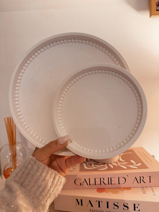 Plateau Angelica fait main en jesmonite taille au choix