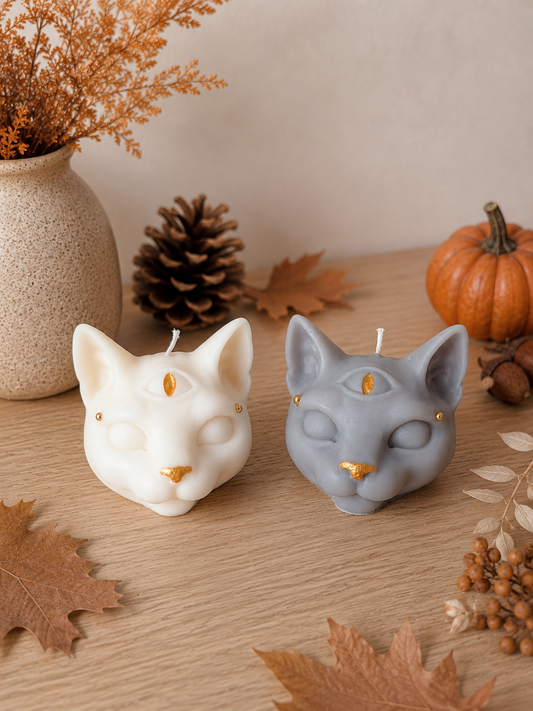 Bougie sphinx coloris au choix senteur Automne gourmand