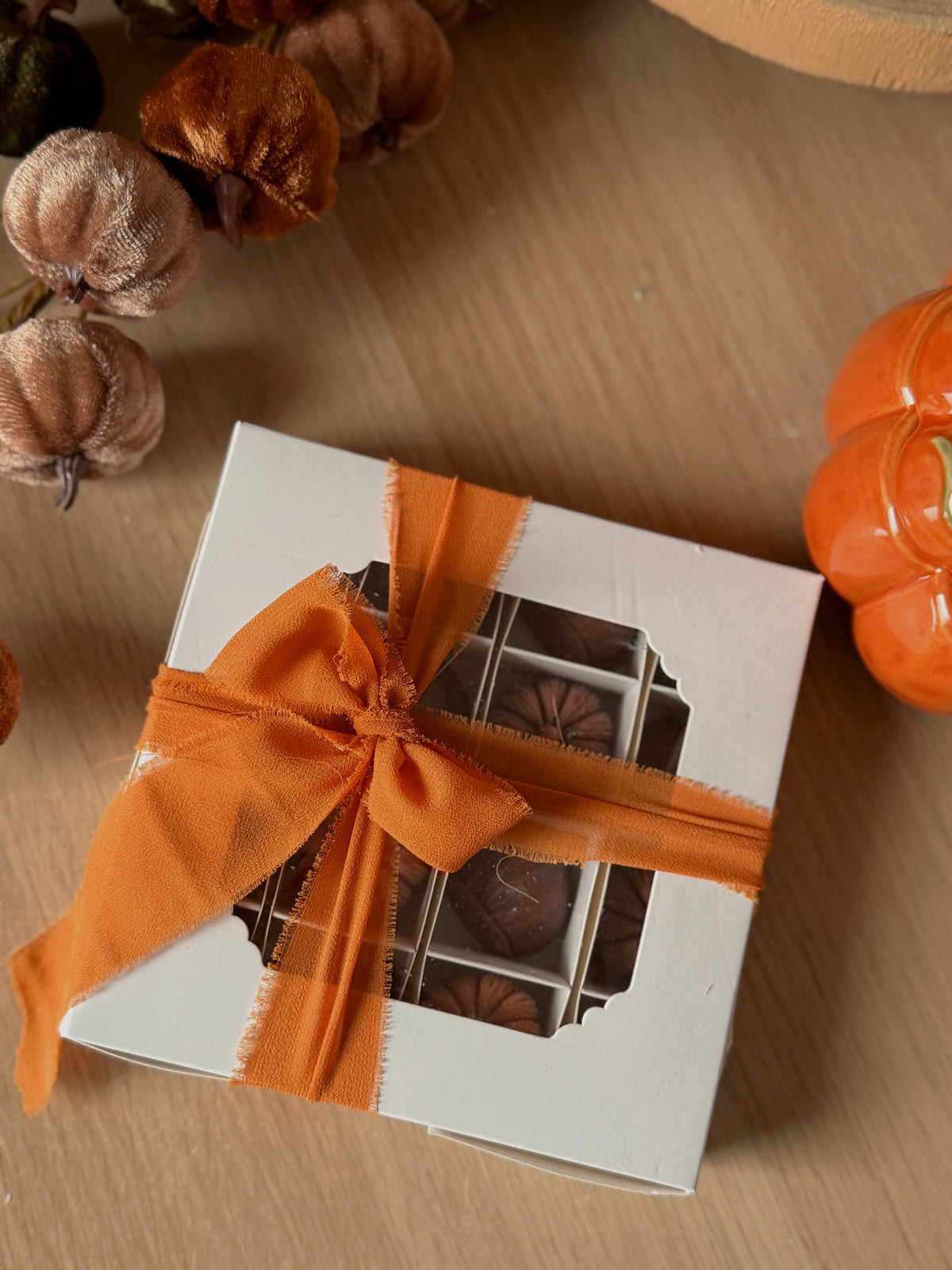 Coffret de 16 fondants parfumés citrouille & châtaignes senteur automne gourmand et châtaignes grillées