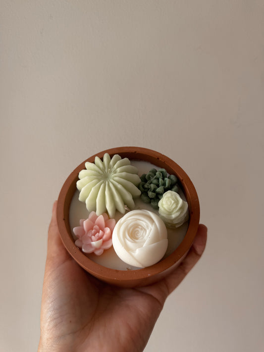 Bougie terrarium modèle moyen parfum clementine monoï