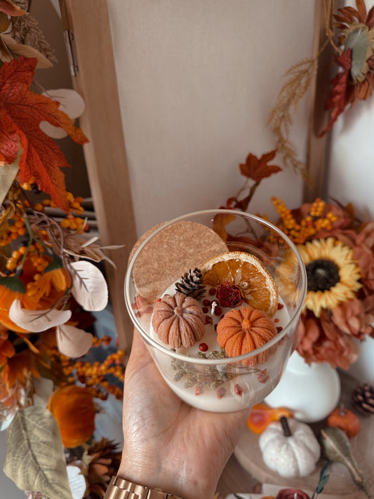 Bougie édition automne en verre senteur automne gourmand