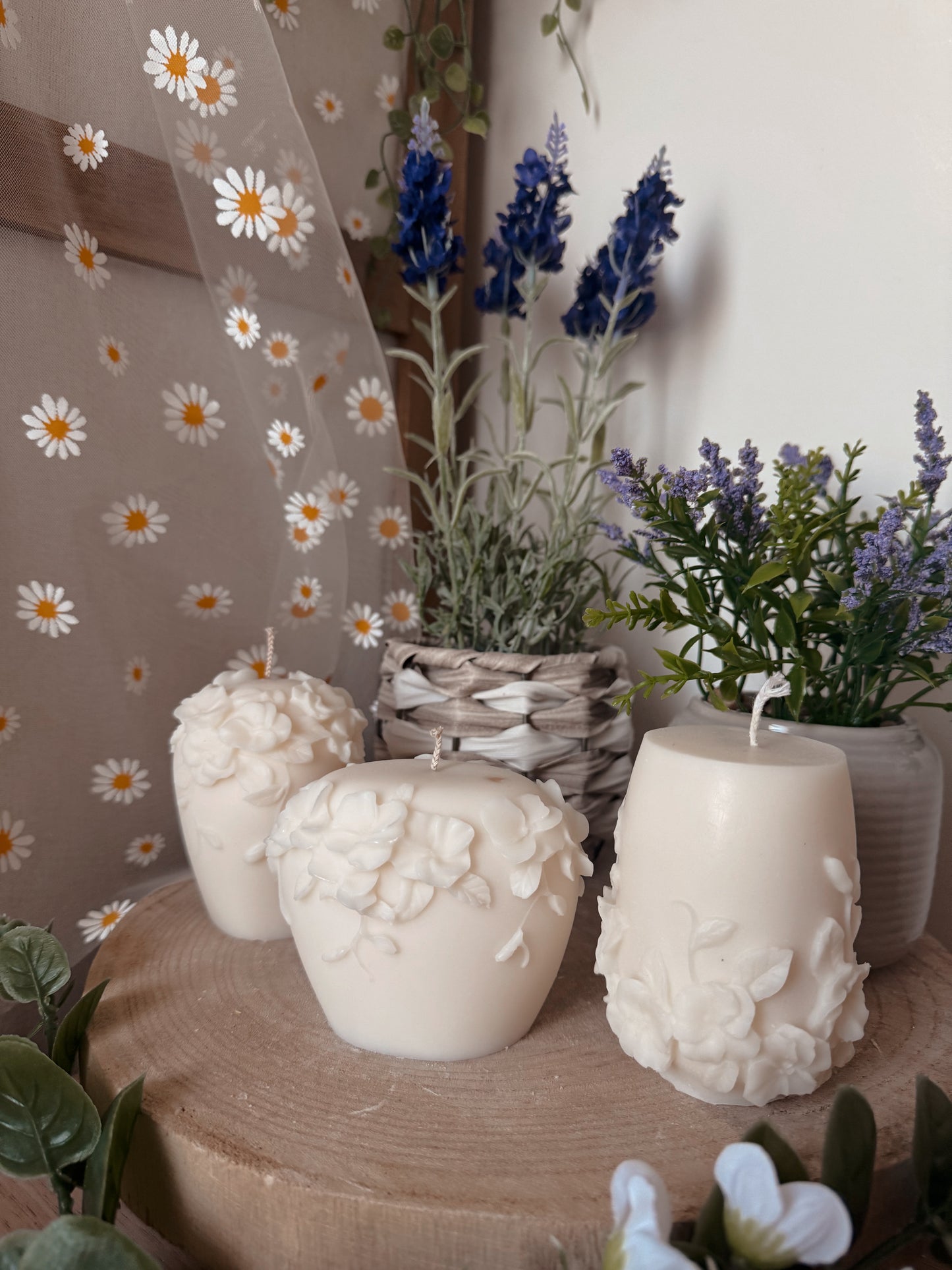 Bougie Natalia fait main en cire de colza