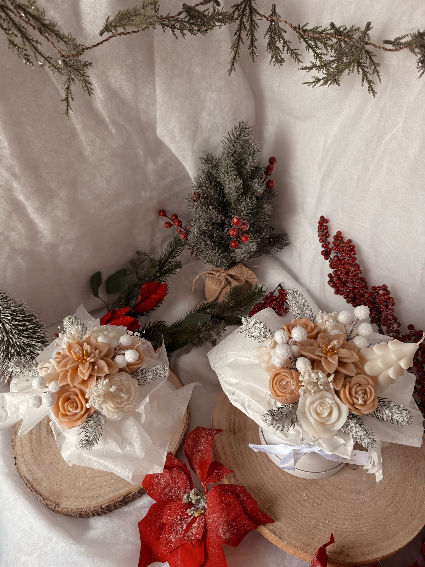 Bouquet de Noël édition limité modèle moyen crème senteur nougat crémeux