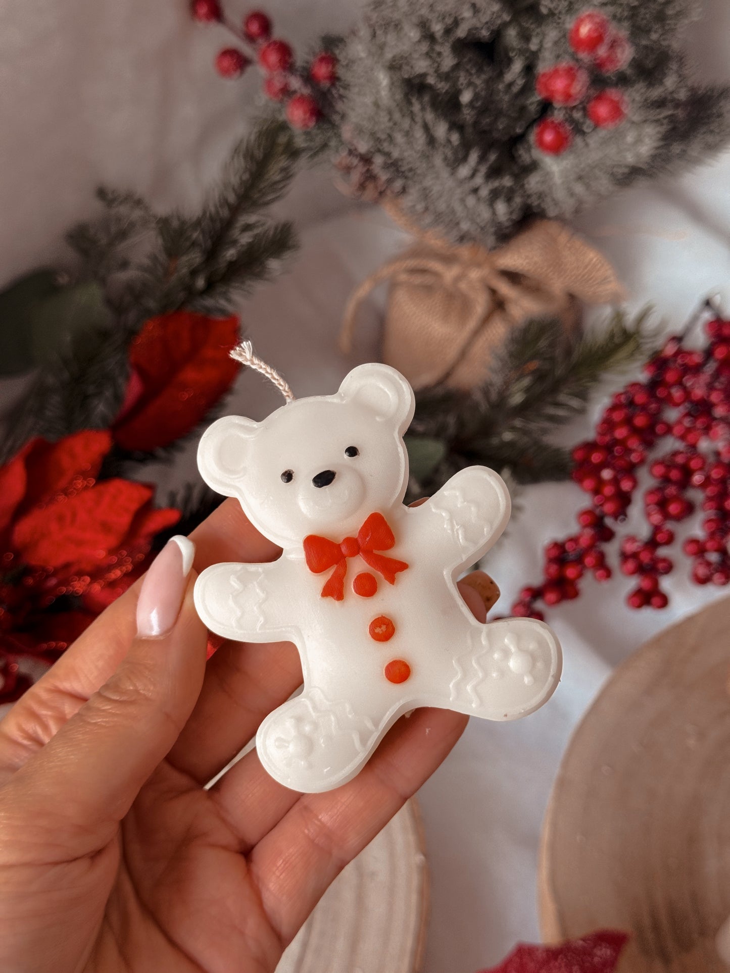 Bougie Monsieur nounours noeud papillon coloris au choix