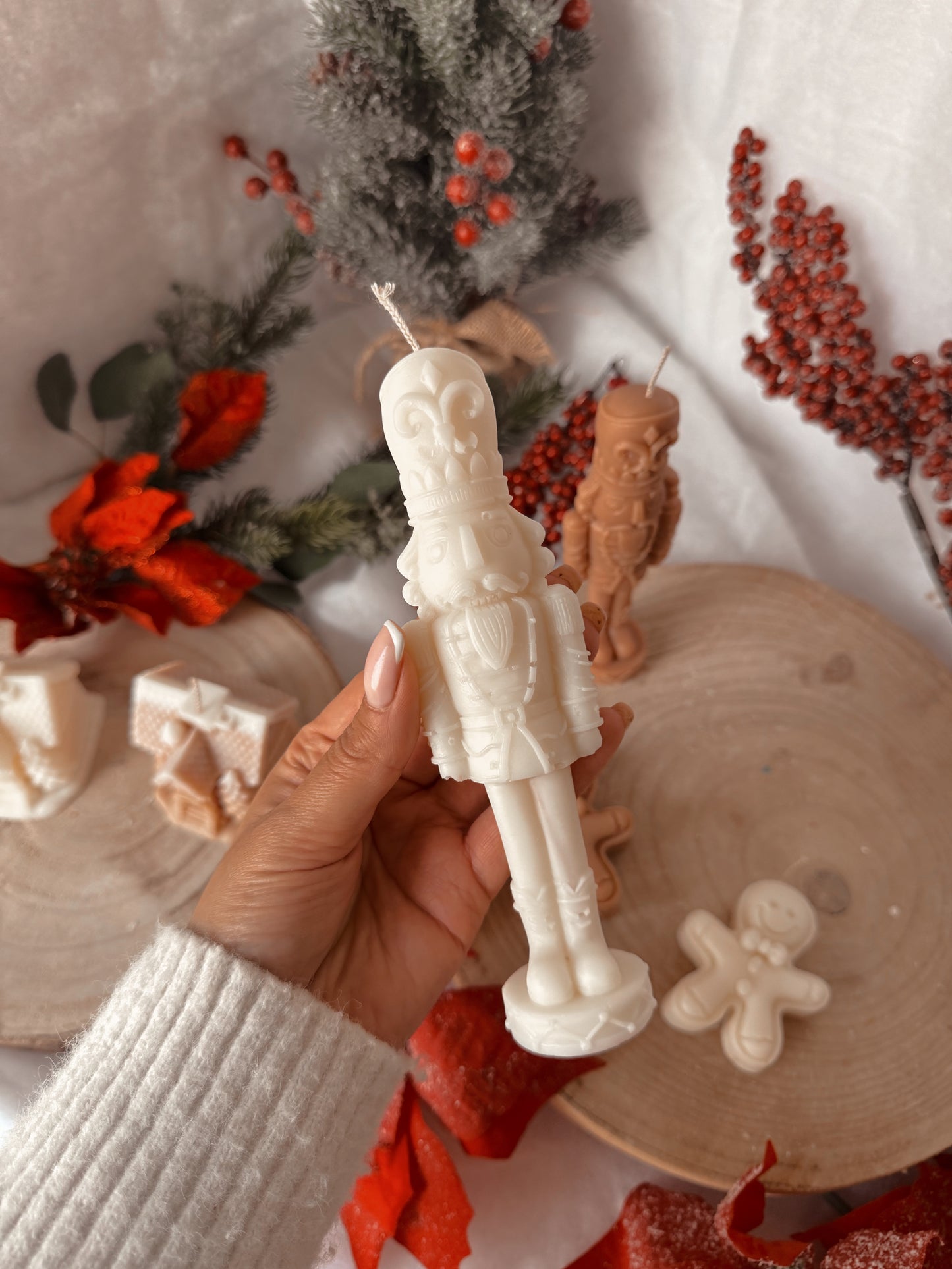 Bougie casse noisette fait main en cire d’olive coloris et senteur au choix