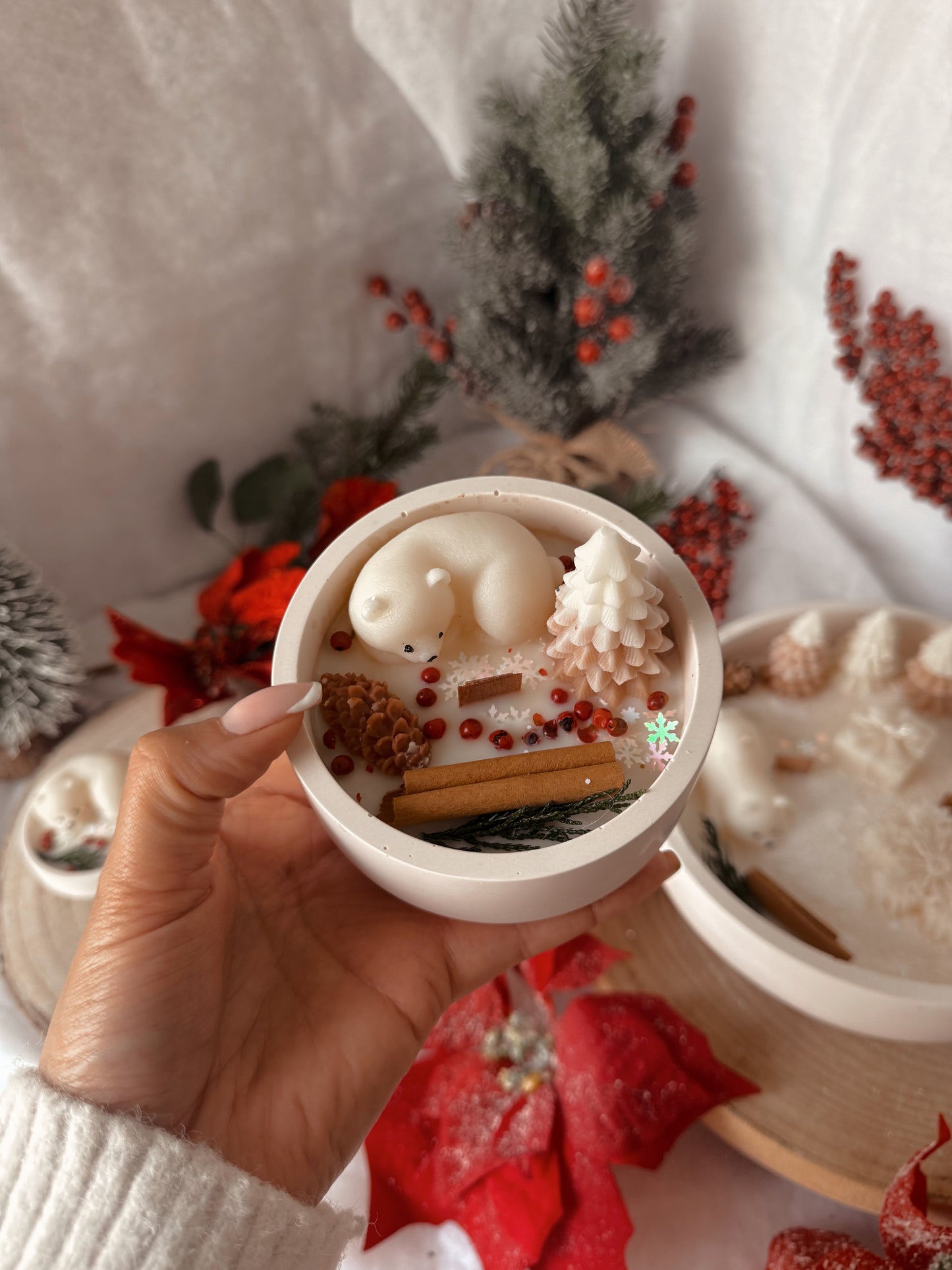 Bougie édition limitée Noël épuré modèle moyen parfum nougat crémeux