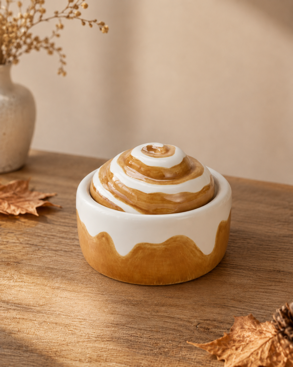 Bougie cinnamon roll senteur pomme cannelle
