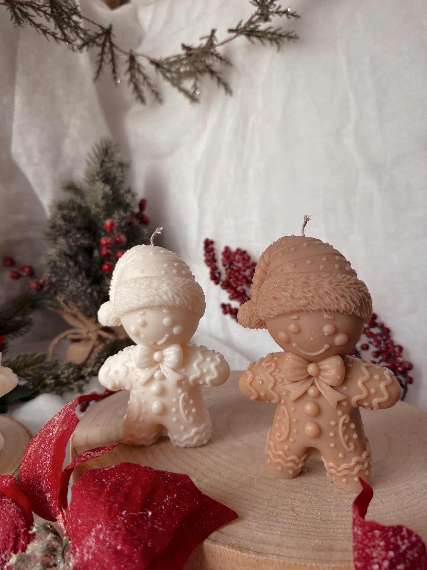 Bougie grand pain d’épice fait main en cire d’olive coloris au choix