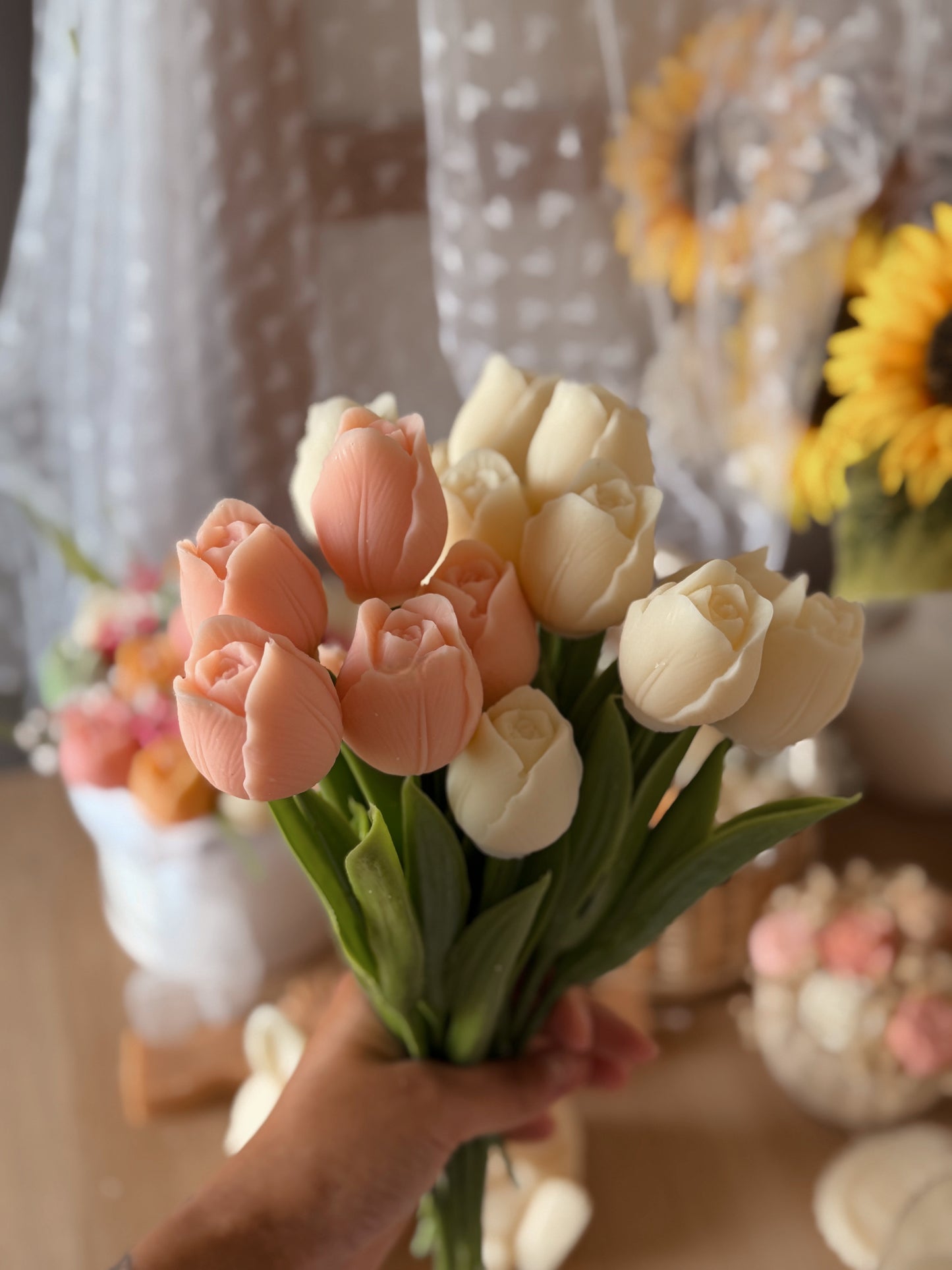 Bouquet de bougies Tulipes édition limitée parfum printanier coloris au choix
