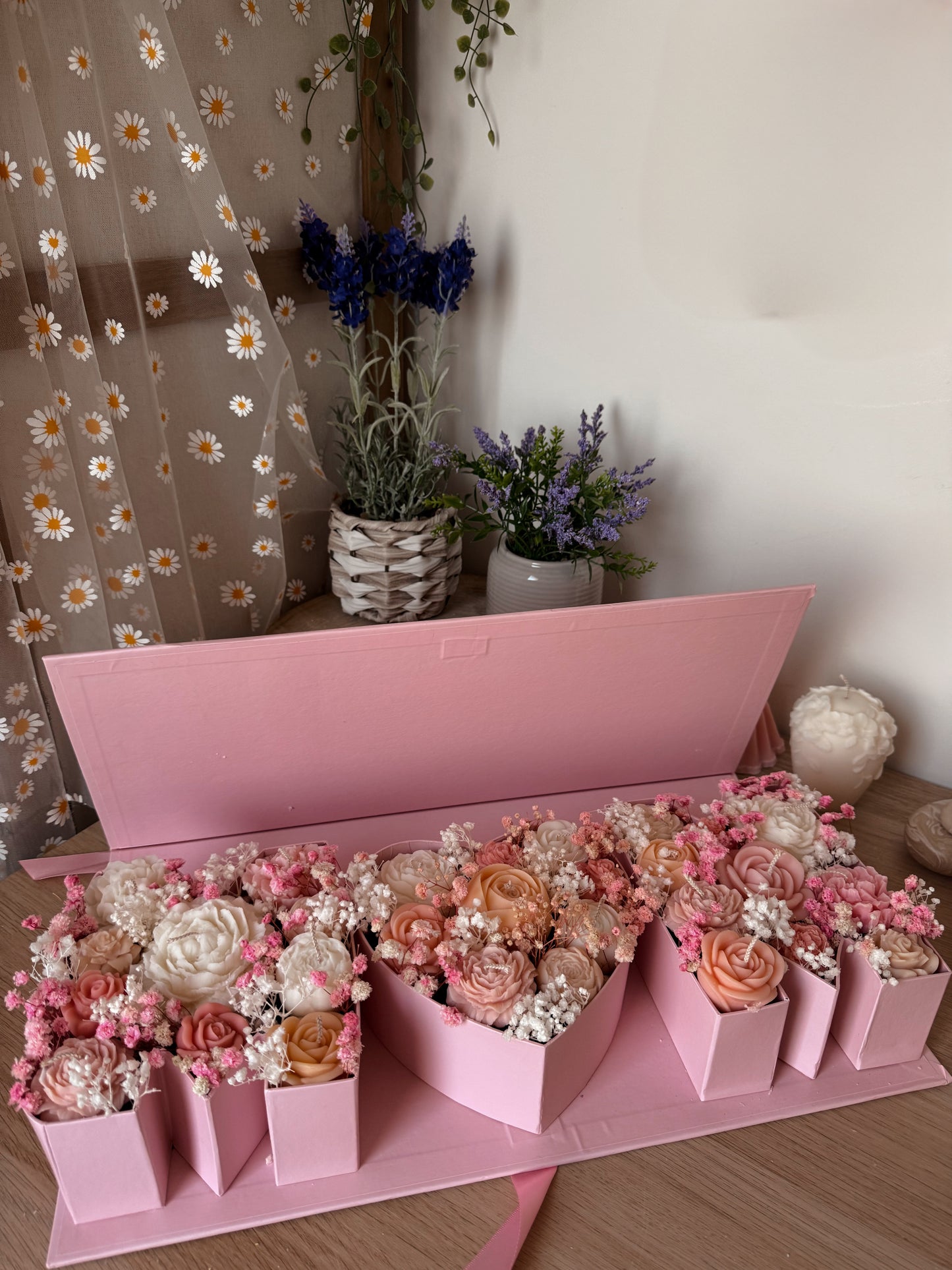 Enorme coffret bouquet MOM parfum rose explosive