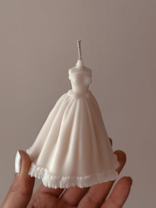 Bougie Robe de marié fait main en cire de colza