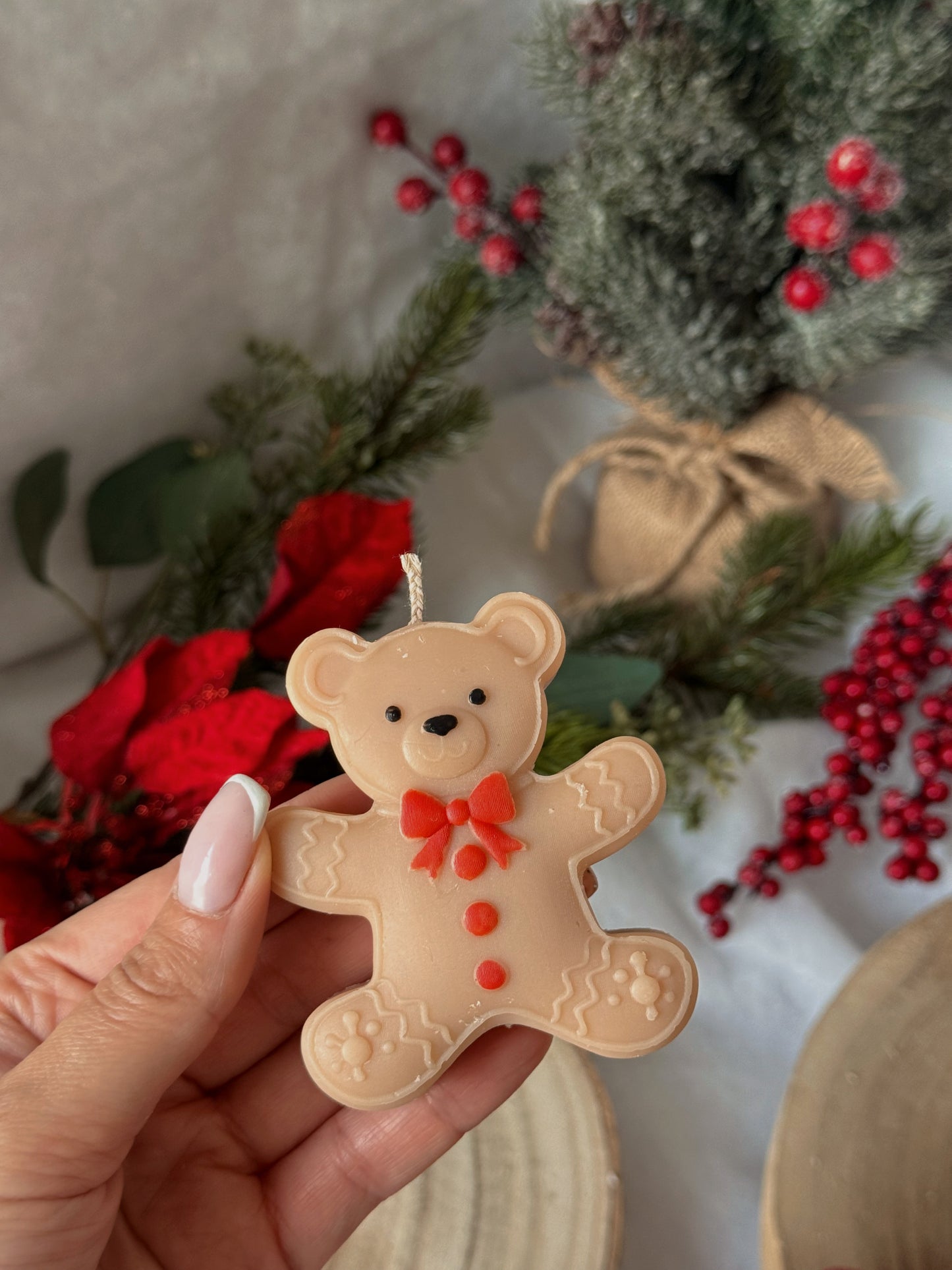 Bougie Monsieur nounours noeud papillon coloris au choix