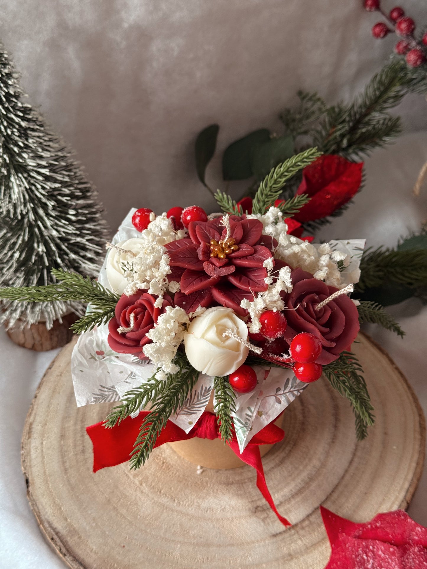 Bouquet de Noël édition limité modèle moyen traditionnel senteur pomme cannelle