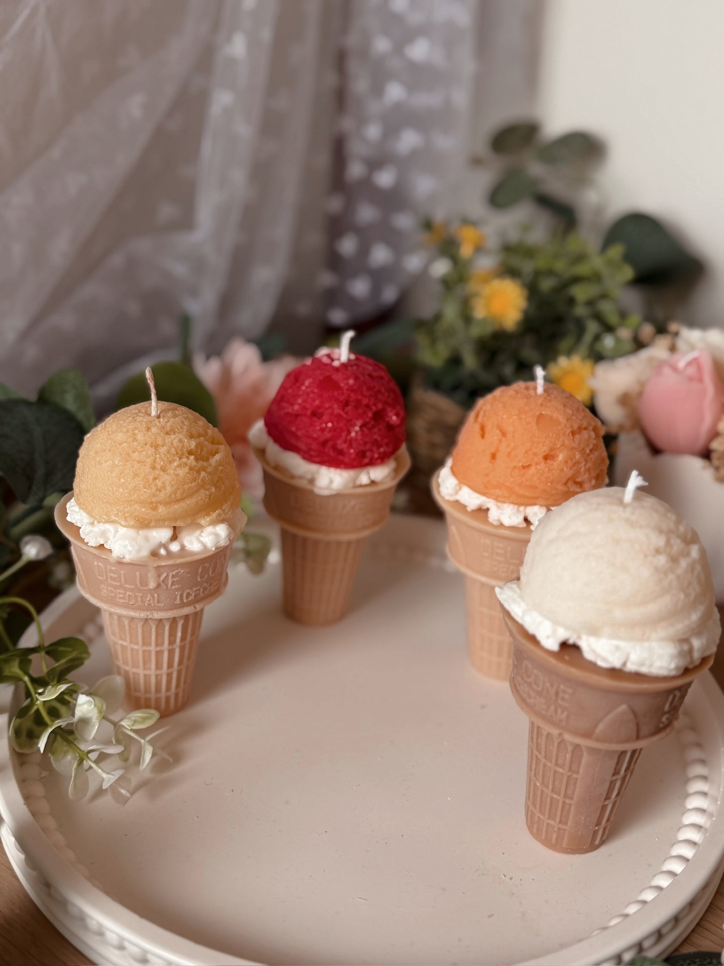 Bougie Glace gourmande coloris et senteur au choix