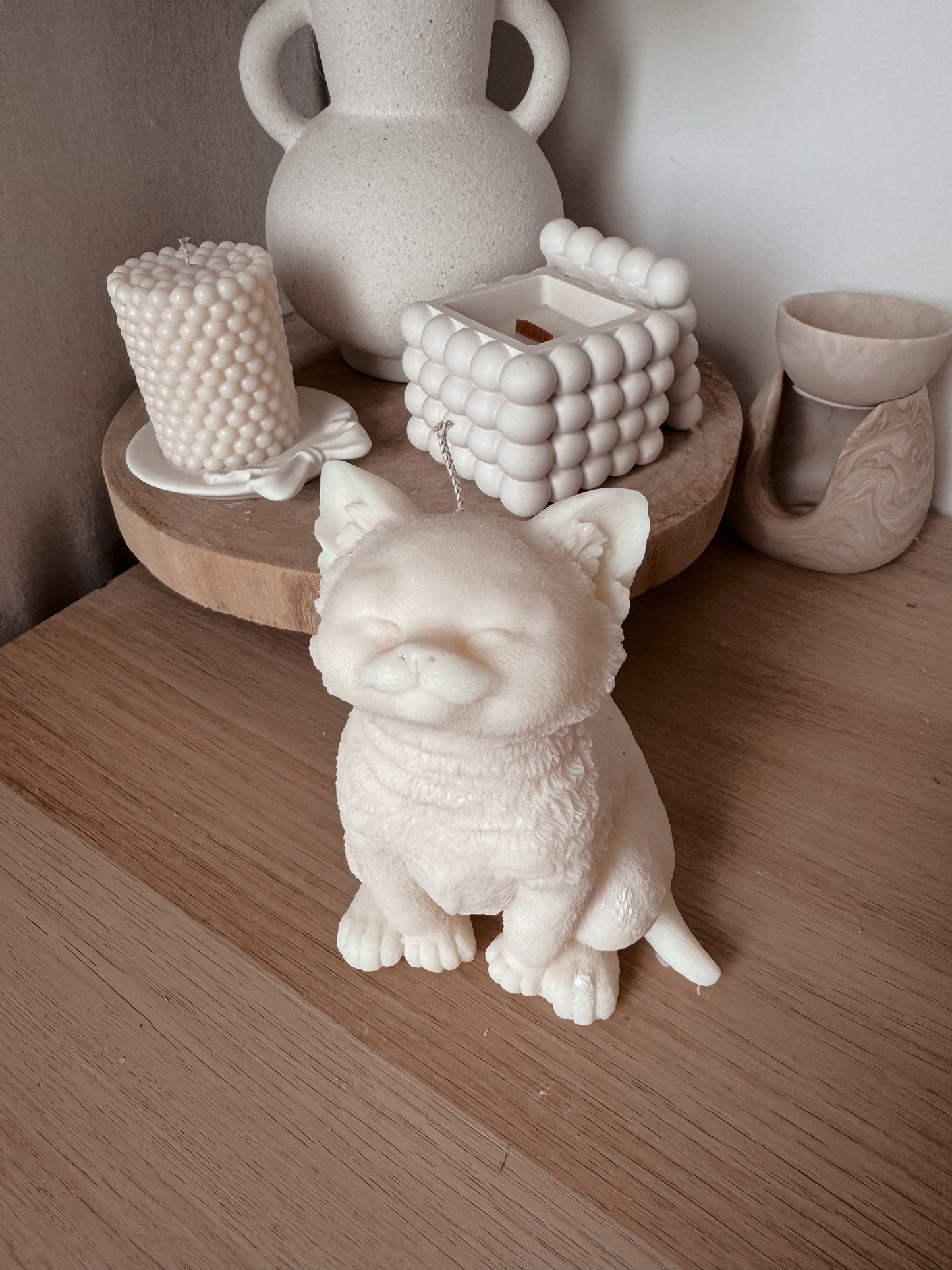 Bougie chaton assis taille et couleur au choix senteur vanille