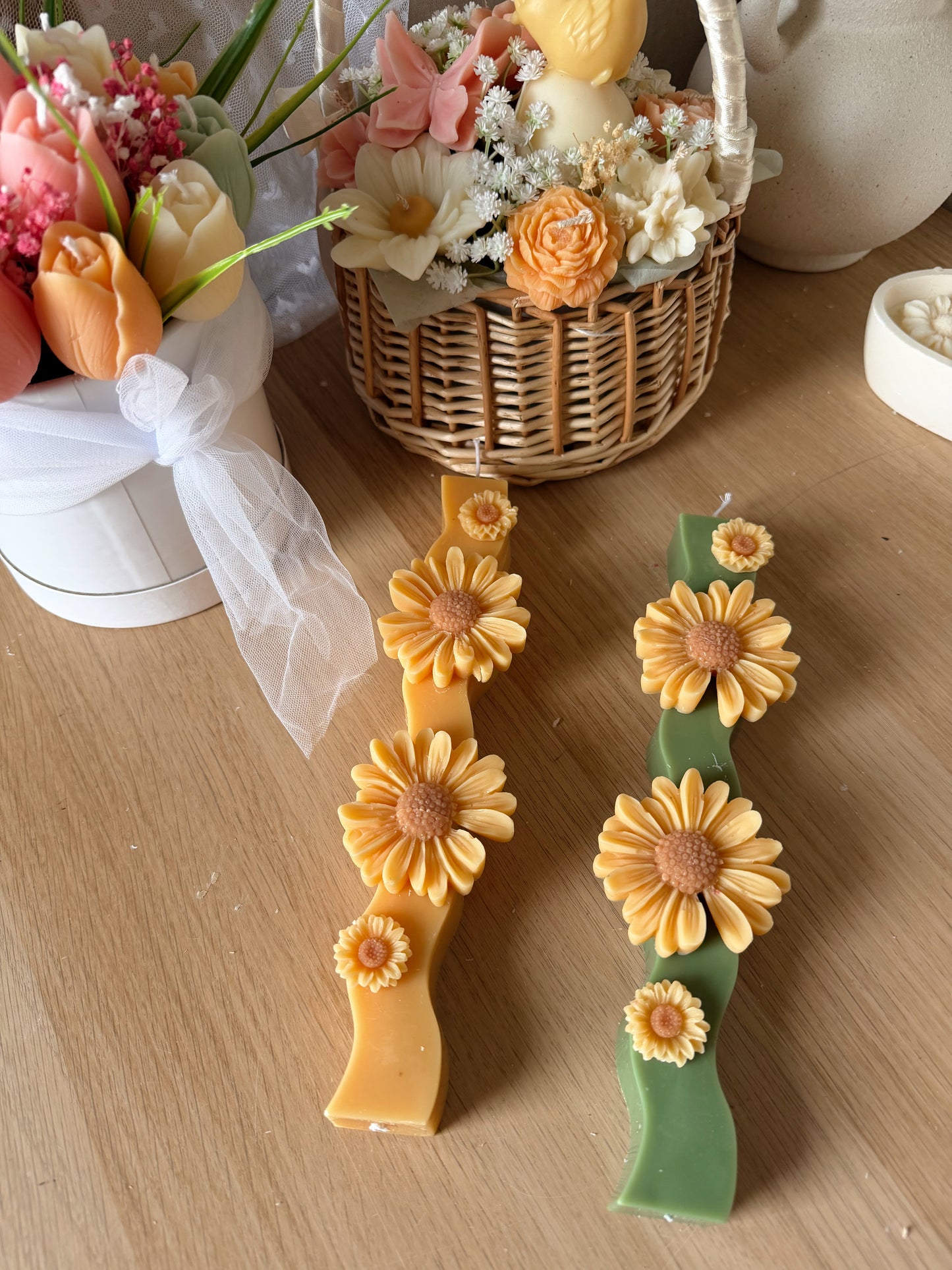 Chandelles wavy et tournesols